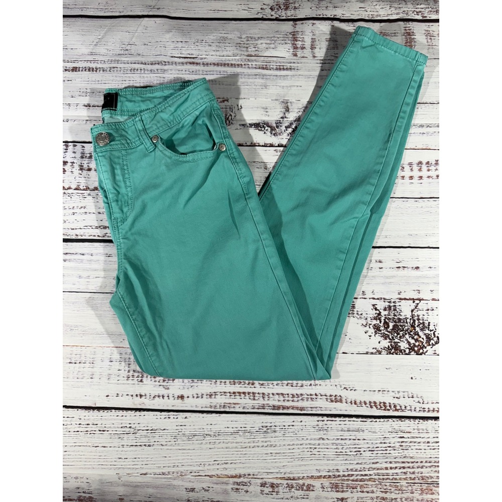 Celebrity Pink Women Skinny Jeans Size 5/27 Teal Green Mid Rise Stretch